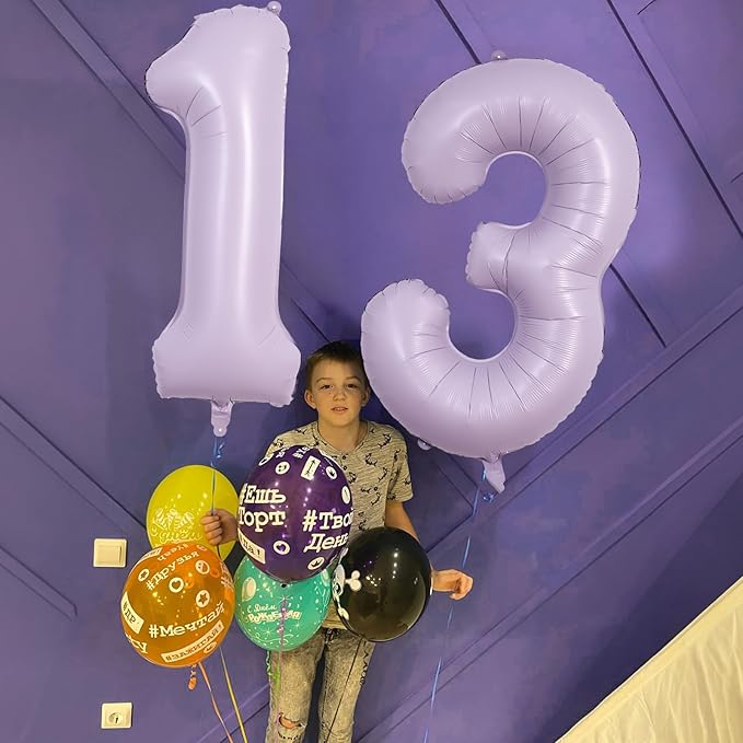 Light Purple 16 Balloon Numbers, 40 Inch Large Pastel Purple Foil Number 1 & 6 Balloons for Women, Lavender Sweet 16th Birthday Balloons for 16 Year Old Girls Anniversary Birthday Party Decorations