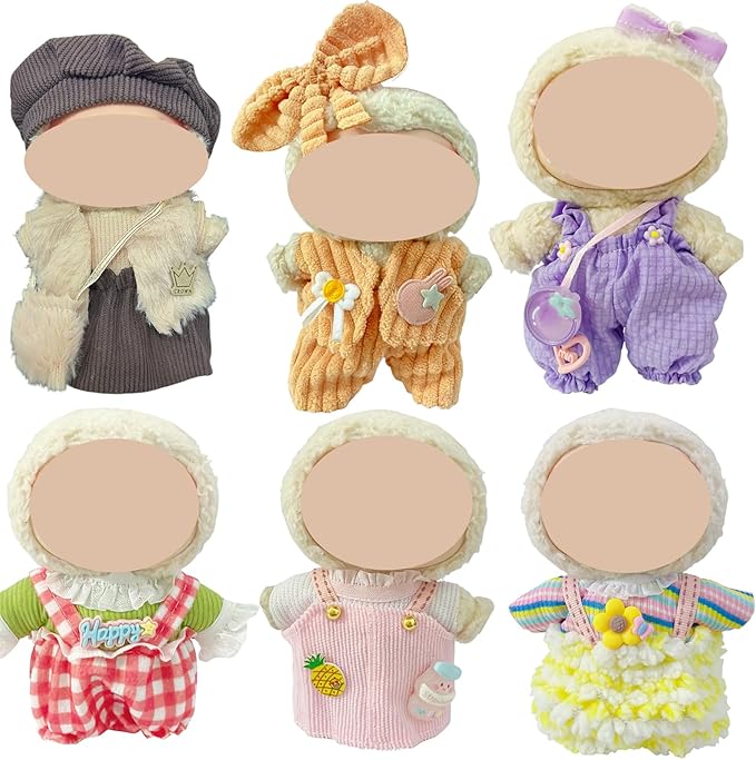 Clothes for Doll, 6 Pack Doll Outfits for 17cm Doll, Perfect for Play and Display, Accessories for Doll's Collectors, (No Dolls) (Set 3)