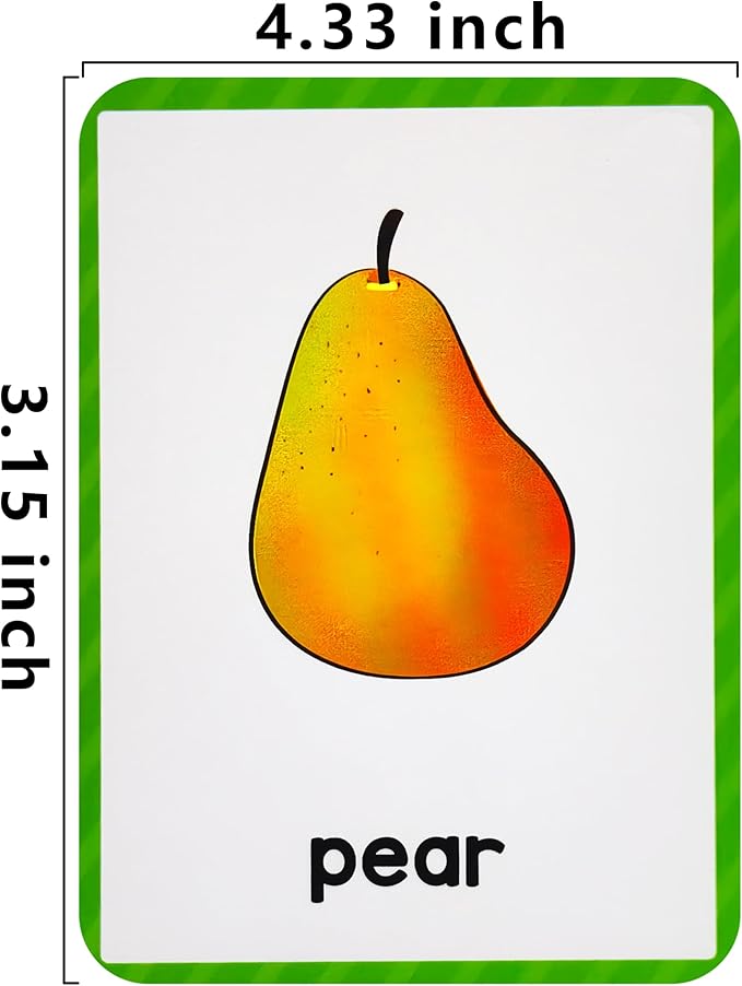 Learning Flashcards Fruits Vegetables, 48 Different Fruits Vegetable, Social Learning Card for Kids
