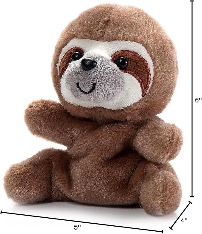 The Petting Zoo Sloth Stuffed Animal Plushie, Gifts for Kids, Nuggetz Wildlife Animals, Sloth Plush Toy, 6 inches