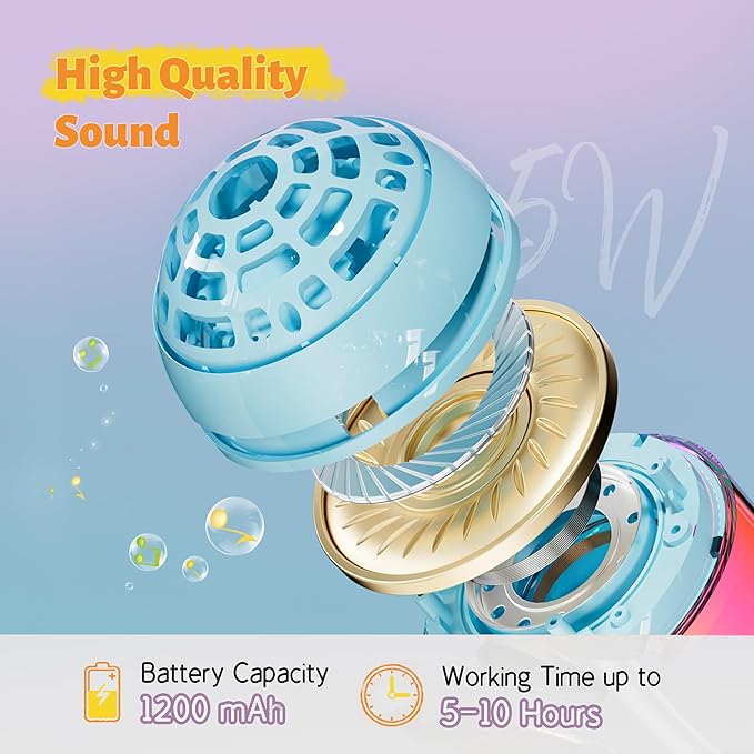 Karaoke Machine for Kids Adults, Portable Bluetooth Microphone Song Toys with LED Light, Best Chritmas Birthday Festival Party Gift for 3 4 5 6 7 8 9 10 11 12+ Year Old Girls Boys (Blue)