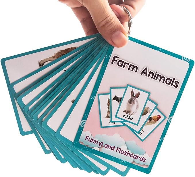 Zwttey Wild/Farm/Sea Animals Body Parts Learning English Flash Cards Kids Montessori Toys Baby Cards Child Pocket Card Pre-Kindergarten