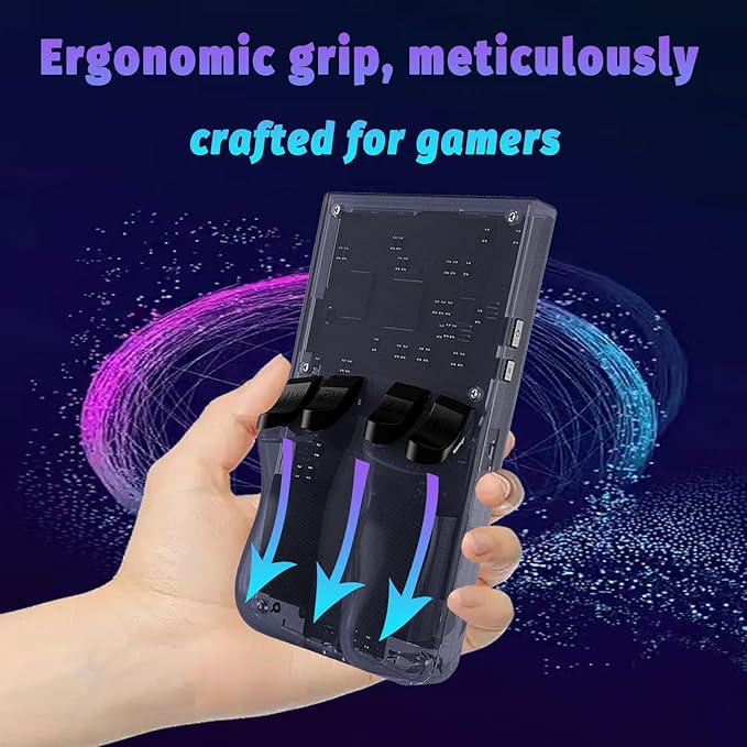 R36max Retro Handheld Game Console,64gb Memory,4000mah Battery, 18000 Pre-Installed Games ,4.0-Inch IPS Hd Screen Portable Retro Gaming Console,Suitable for Travel and Home Use (Grey) (Gray, 64, GB)