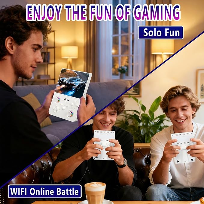 2026 NEW Upgrade RF45V Retro Handheld Game Console - 4.5 Inch Ultra-Large Screen,Support 18000+Classic Games,64G TF Card,4000mAh Battery,Linux System,Birthday Gift for Adult or Friends-White