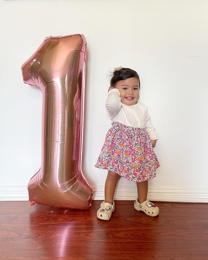 Rose Gold Number 14 Balloon 40 inch, 14 Number Balloons, 14th Birthday Decorations for Girls Boys, 14 Year Old Rose Gold Party Supplies