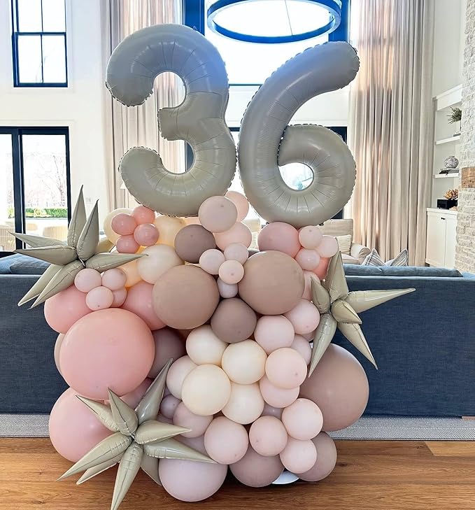 Cream Number 8 Balloon 40 Inch, 8th Birthday Party Decorations for Children, Giant 8 Foil Balloon for Party Supplies