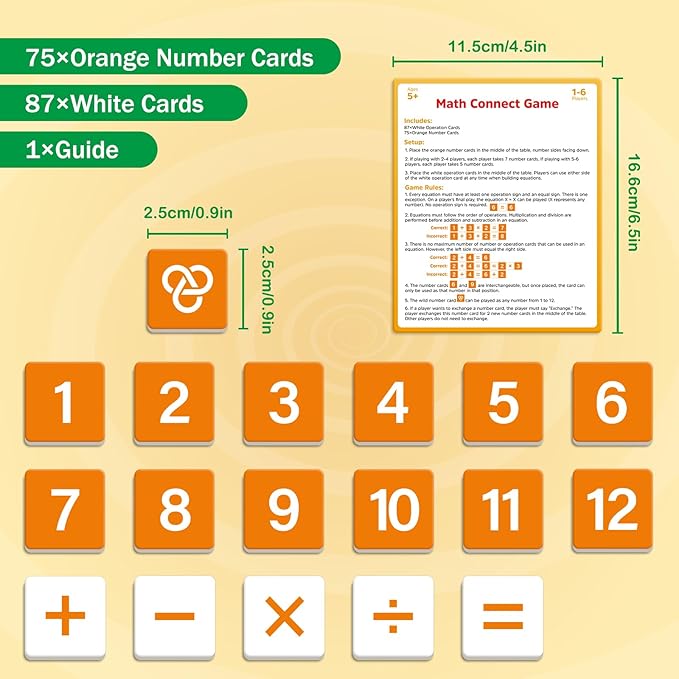 Math Manipulatives & Flash Cards - Addition, Subtraction, Multiplication & Division Learning Games for Kids - Travel & Homeschool Must Haves