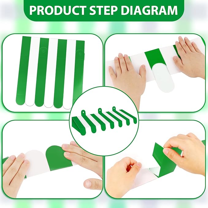 2 Pcs Circus Awning Wall Decorations 3D Carnival Striped Awnings for Carnival Theme Party Lemonade Stand Classroom Decoration Circus Party Supplies (Green and White)