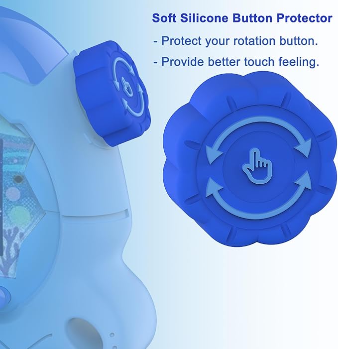 JCHPINE Hard Case and Silicone Cover for Tamagotchi Paradise Electronic Pet, Protective Cases for Tamagotchi Paradise with Screen Protector and Lanyard (Blue)