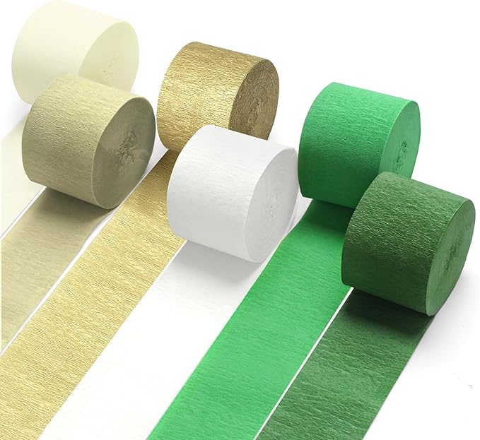 Sage Green Party Decorations,Crepe Paper Streamers for Camp Bachelorette, Baby Shower, Wedding, Bridal Shower, Engagement Woodland Party Supplies Decor(6 Rolls)