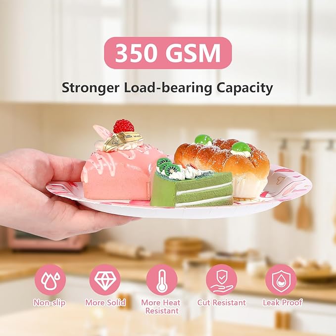 96Pcs Valentines 1st Birthday Party Decorations Valentine Sweet One Plates and Napkins Our Little Sweetheart is Turning One Party Decoration for Valentine's First Year Old Birthday Supplies Serves 24