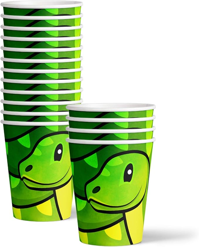Snake Birthday Party Supplies Set Plates Napkins Cups Tableware Kit for 16