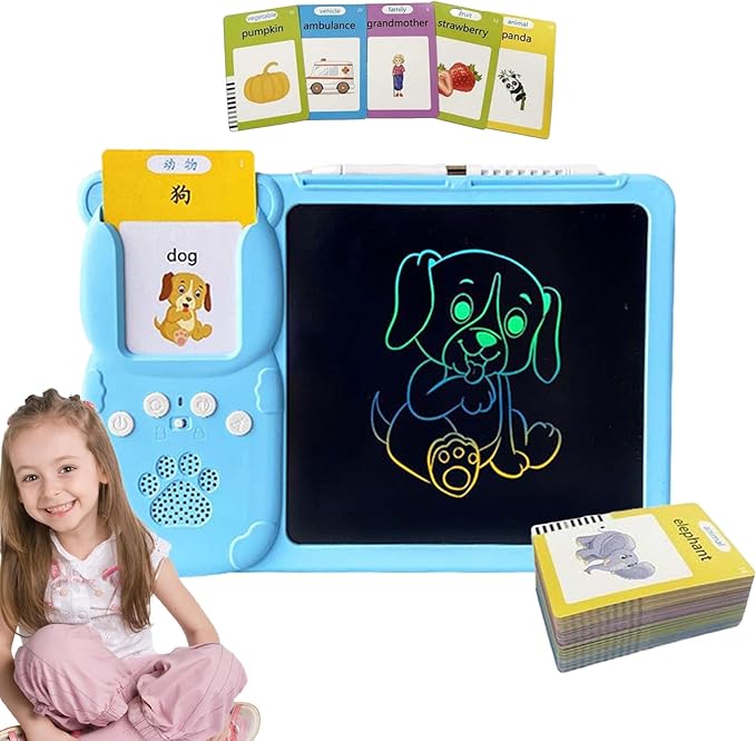 Talking Flash Cards - Kids Speech Trainer, Portable Learning Device, Audio Word Cards, Pocket Study Tool | Interactive Vocabulary System Portable Early Education Practice for toddlerse