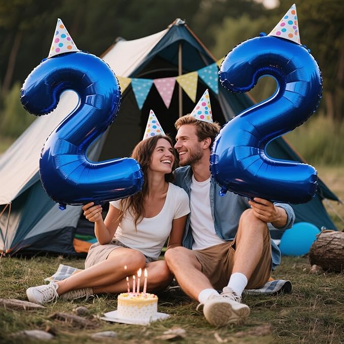 40 Inch Navy blue Number 22 Digital Balloon,Jumbo Mylar Foil Helium Balloon for 22 Balloons for Birthday Party,Wedding Anniversary Party Decorations
