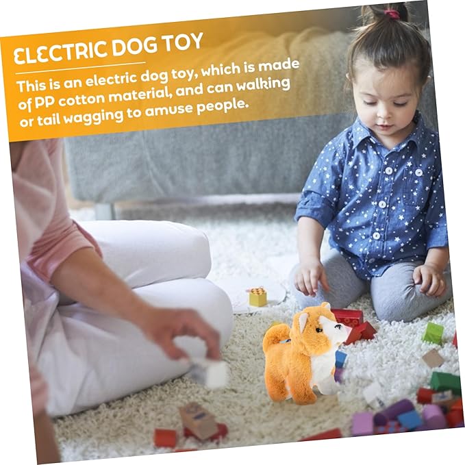 1pc Interactive Electric Dog Toy Walking Barking Corgi Model for Boys and Girls Realistic Movement and Sounds for Playtime and Cognitive Learning