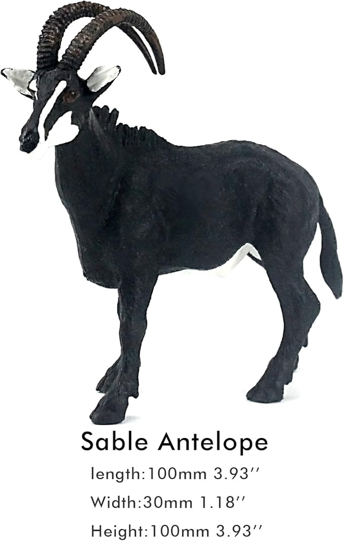 FUNSHOWCASE African Jungle Wild Animals Toy Antelopes Figure Realistic Plastic Figurine Gifts for Kids, Cake Topper, Playset Lot 5-Piece