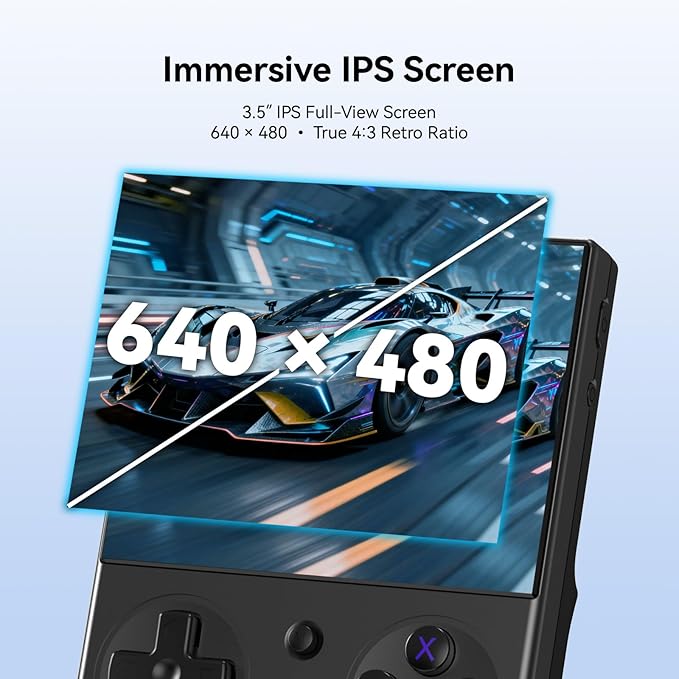 RG35XX Pro - Retro Handheld Game Console, 3.5-Inch IPS Screen, Linux OS, 64GB Card, 3200mAh Battery, WiFi & Bluetooth, HDMI Output, Includes Screen Protector & Keychain (Black)