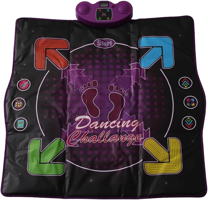 Pilipane Dance Mat Kids Electronic Dance Pad Toy with 4 Game Modes Adjustable Built in Music Non Slip Surface for Children and Adults PVC Material 85x90cm (Non Luminous)
