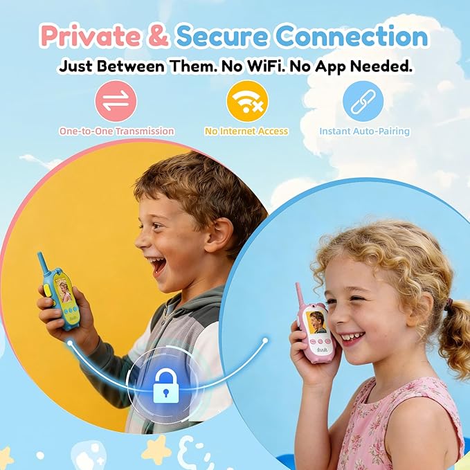 Video Walkie Talkies for Kids, 2 Pack Rechargeable Video Call Toys with 2'' Screen, Long Range 2-Way Radios, Voice Changer & Sticker Effects, Indoor, Outdoor Camping Gift for Boys Girls Age 3-12
