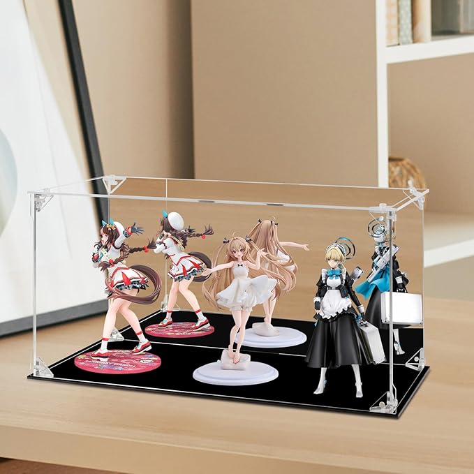 Acrylic Display Case for Collectibles Assemble Clear Acrylic Display Box with Mirrored Back, Alternative Glass Case for Action Figures Lego Model Doll Toys Display (15.7x8x8 inch, 40x20x20cm)