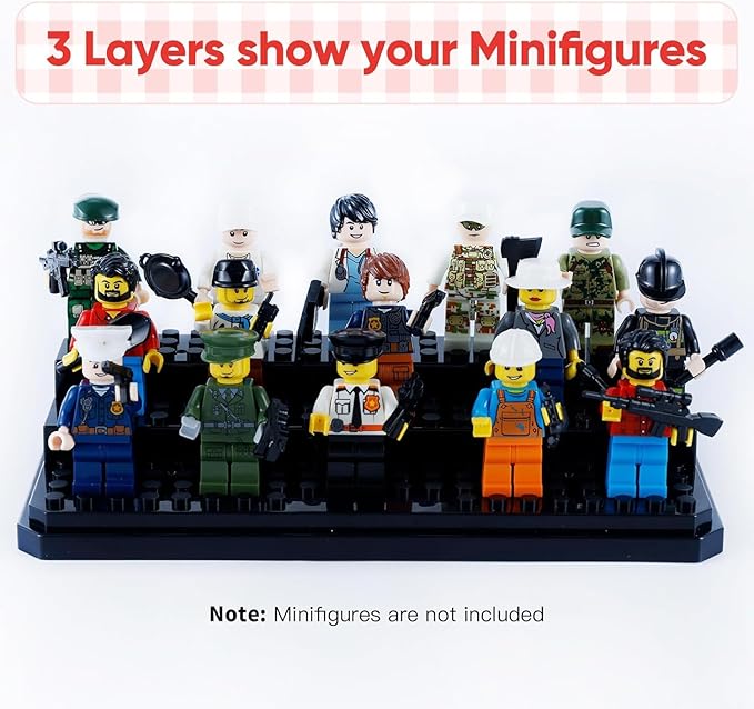 Medium-Sized Miniature Display Case for Figures, 2 Pack Building Block Display Cases for Collectibles, Acrylic Display Storage Box, Gift for Action Figure & Miniatures Toys Lovers