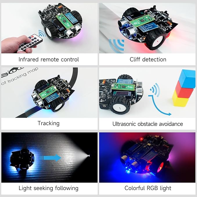 Yahboom Raspberry Pi Pico2 Smart Robot Car Starter Programming Robot Kit DIY MicroPython Scientific Electronics Programming Project Kit