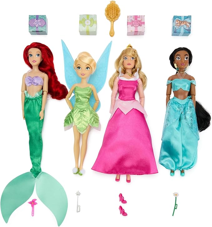Disney Store Official Classic Doll Collection Gift Set - Disney Princess Toys Set with Dolls & Accessories - Comes in Display Box - Includes 11 Fashion Dolls & Accessories