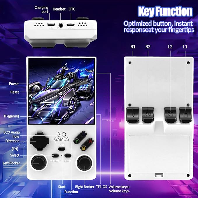 2026Newly Upgraded V40 MAX Retro Handheld Game Console with 256G Built-in 20000+ Classic Games, 4.0 Inch 4K HD IPS Screen Open Source Linux System, 4000mAh Battery, Portable Pocket Video Game Console
