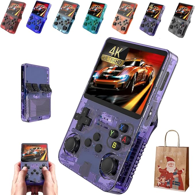 RETROBOY - Retro BOY Play Game Handheld Game Consoles, 3.5-in 4K HD Screen, 3500mAh Battery Long Battery Life, Open Source Games Player, Built-in 64G/128G (Purple, 64, GB)