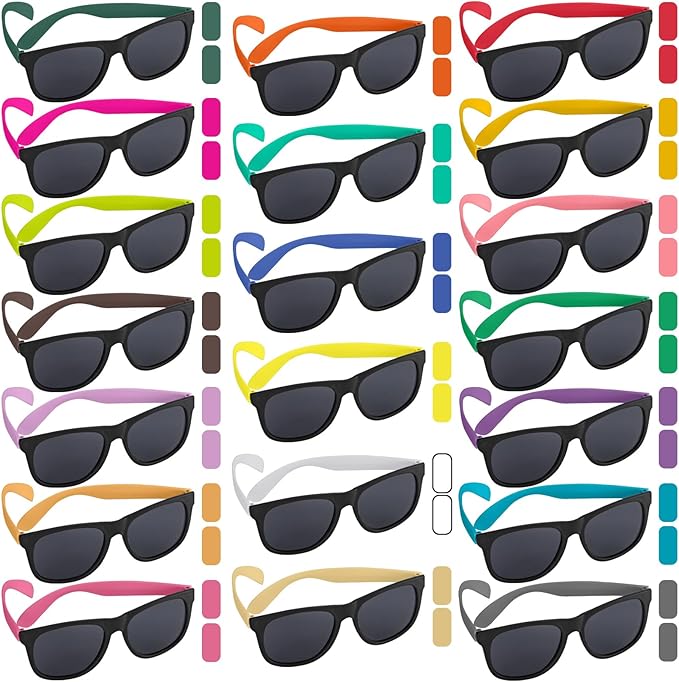 150 Pcs Neon Color Sunglasses Bulk Party Favor, UV400 Sun Glasses Summer Beach Toy, Birthday Decor Supplies Kid Adult, Carnival Easter Goody Bag Stuffer, 80s Accessories, Girl Boy Class Prize Gift Box