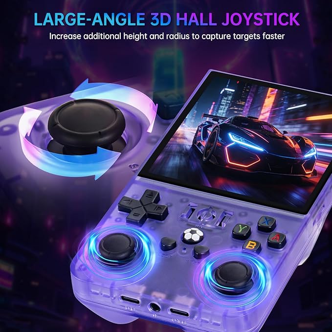 R36MAX Retro Handheld Game Console, 4.0 inch IPS HD Screen Retro Game Console with 4000mAh Battery, Portable Video Gaming Console with 64GB TF Card, Open Source Linux System, Support 30+ Emulators