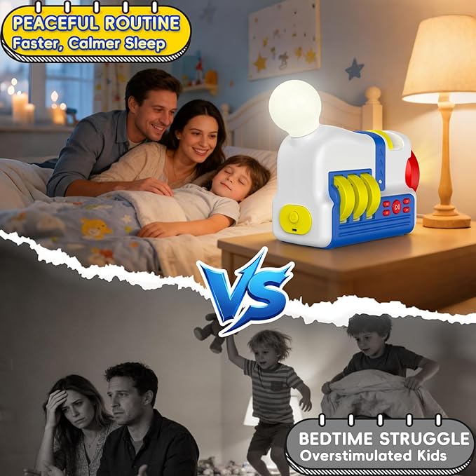 Story Projector for Kids, Educational Story Dream Machine with 32 Stories & 4 Science Cartridges, Audio Books for Toddlers, Night Light & White Noise, Bedtime Story Player