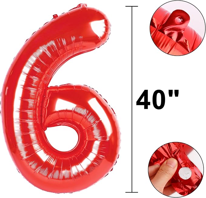 40 Inch Red Number 26 Digital Balloon,Jumbo Mylar Foil Helium Balloon for 26 Balloons for Birthday Party,Wedding Anniversary Party Decorations