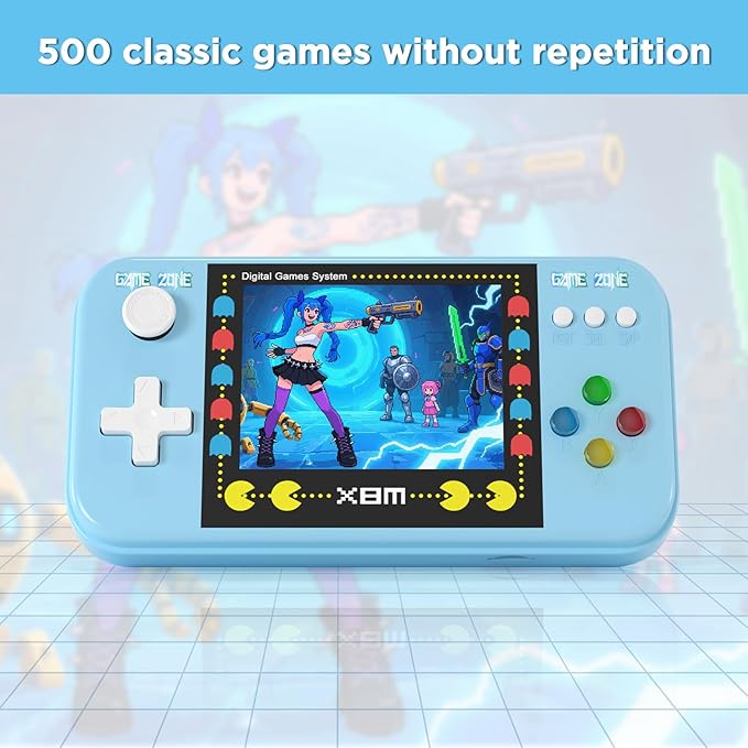 Handheld Game for Kids, Portable Video Game Console with 500 Retro Games, AV Output Old School Systems Plug & Play Video Games for Kids & Adults (Singles Gaming )
