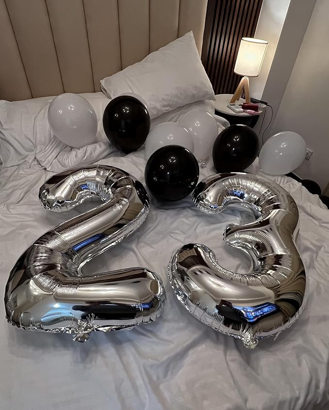 Silver Number 13 Balloon 40 Inch, 13th Birthday Party Decorations for Children, Giant 13 Foil Balloon for Party Supplies