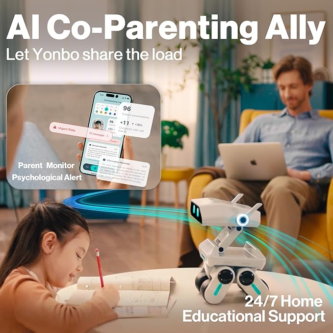 AI Robot for Kids, Programmable & Interactive AI Robot, STEAM Educational Toy ChatGPT Powered, Personalized Companion Robot w/Voice Control, Visual Recognition, Emotion-Aware, Long-Term Memory