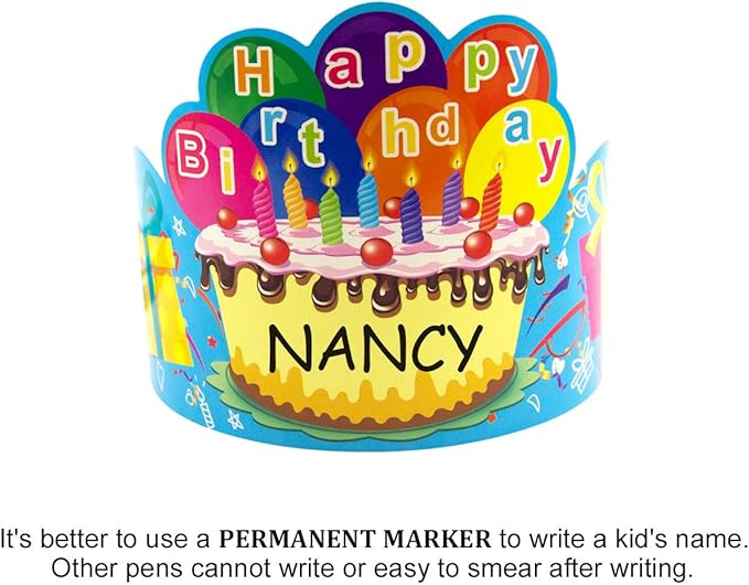 Fancy Land Birthday Crowns for Kids Family Birthday Classroom School VBS Party Supplies Pack of 30 Classroom Must Haves Kindergarten Preschool Pre K