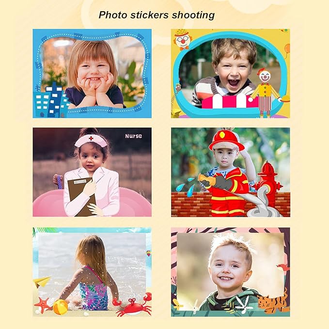 Upgrade Kids Selfie Camera, Children Camera 1080P 2 Inch HD Digital Video Camcorder, Christmas Birthday Gift for Toddler Age 3-9 Years Old Boys Girls Electronic Mini Camera Best Preschool Toys (Beige)