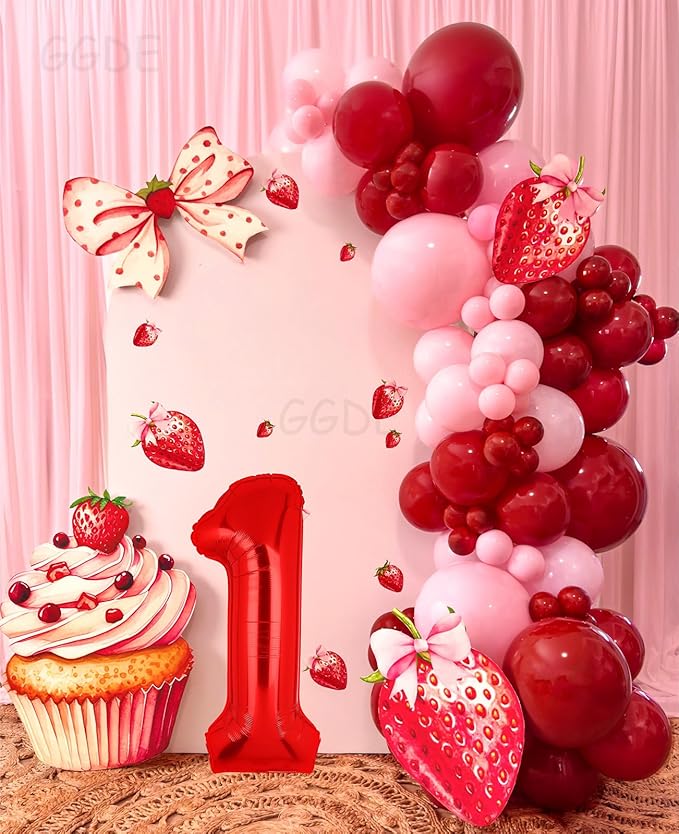 40 Inch 1 Red Number Balloons Mylar Foil Helium Digital Balloons Baby Shower 1st Birthday Party Decor Supplies