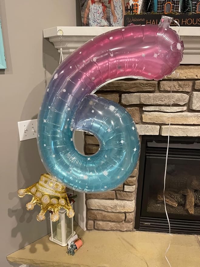 40 Inch Large Numbers Balloon, 4 Pink Purple Blue Ballon for 4th 14 40 44 Birthday Party, Balloon 4 Number for Graduations Wedding Supplies
