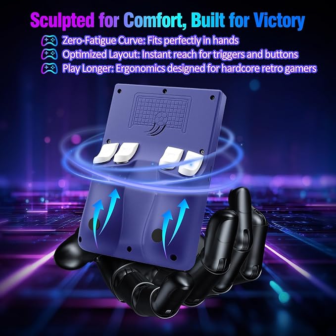 R36MAX 2 Retro Handheld Game Console, 4.5" IPS HD Screen 1024*768 Retro Gaming Console with Detachable Joystick, 20,000+ Classic Games, 30+ Emulators, Pocket Hand Held Video Games (Purple)
