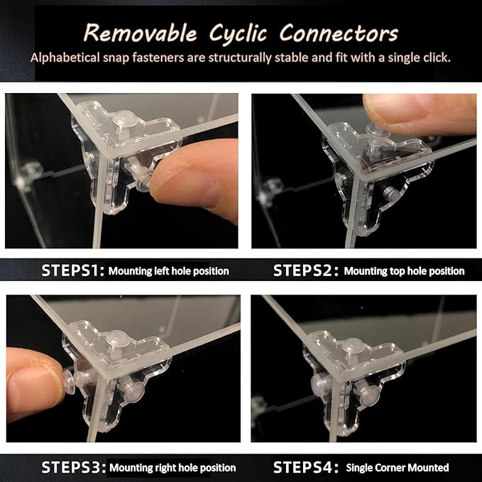 Acrylic Display Case for Collectibles Assemble Clear Acrylic Display Box for Lego Alternative Glass Case for Showcasing Figures Doll Toys Dustproof Protection Showcase(60x60x40cm/24x24x16in)