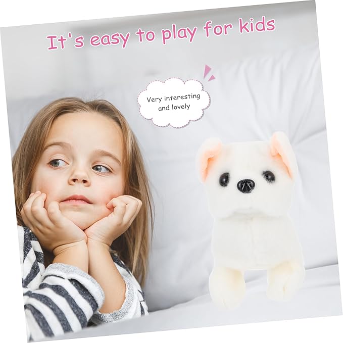 SUPVOX Robot Dog Walking Dog Plush Model Barking Plaything Simulation Plaything Imitation Cognitive White Pp Cotton