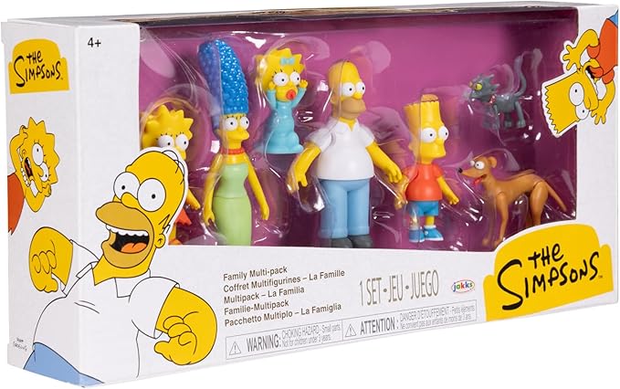 Disney The Simpsons Action Figures Family Multi-Pack 2.5” Scale Figures, Includes Homer, Marge, Bart, Lisa, Maggie, Santa’s Little Helper, and Snowball II
