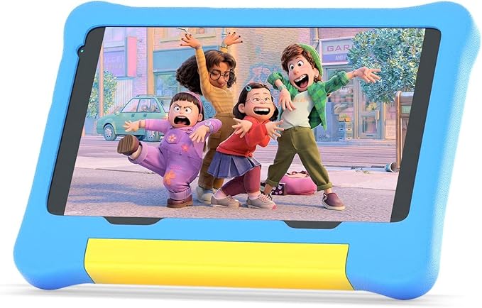 Gleeso Kid Tablets 8 inch Android Tablet for Kids 1280x800 Eye-Caring IPS Touchscreen Upgraded Protective Case 4000mAh Battery (Blue)