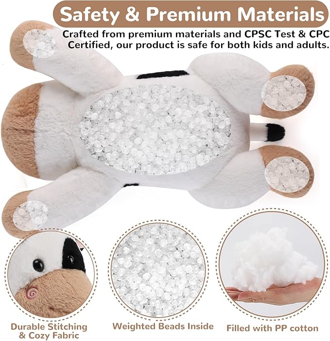 Cow Weighted Stuffed Animals - 28 Inch 5.0 Pounds Weighted Plushies Cow Stuffed Animals - Large Plush Pillow - Cute Plush Toys Gifts for Kids & Adults (28" 5.0 lbs)