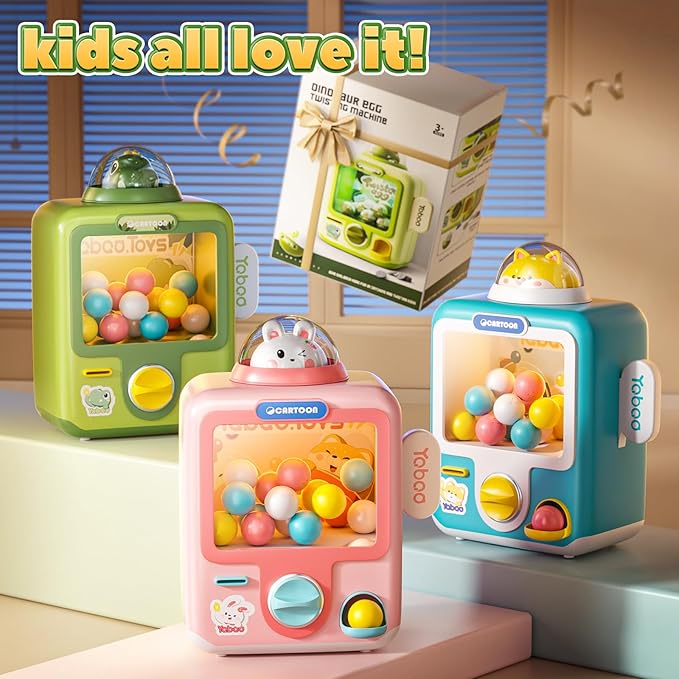 Skirfy Claw Machine for Kids,Dinosaur Mini Vending Machine, Prize Dispenser Toys for Girls and Boys, Electronic Game for Party Birthdays Easter Gift