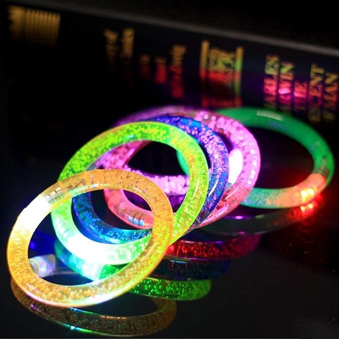 AMENON 24 Pack Glow In The Dark LED Bracelets Party Favors for Kids Party Supplies Flashing Light Up Bracelet Glow Sticks Party Toys Neon Accessory Concert Birthday Party Games Easter Basket Gifts
