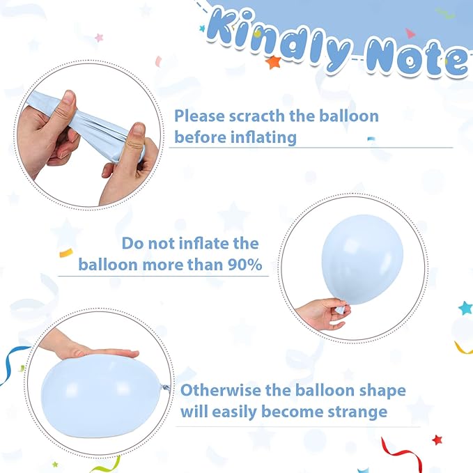 Dusty Blue Balloons, 12Inch Retro Ice Mist Blue Sand White Boho Balloon with Heart Foil Balloons for Netural Gender Reveal Bridal Birthday Wedding Party Decorations