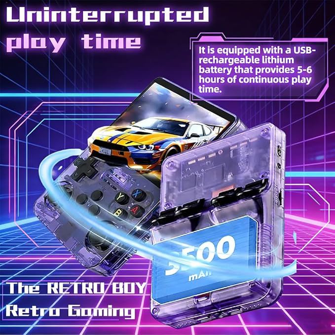 RETROBOY - Retro BOY Play Game Handheld Game Consoles, 3.5-in 4K HD Screen, 3500mAh Battery Long Battery Life, Open Source Games Player, Built-in 64G/128G (Green, 128, GB)